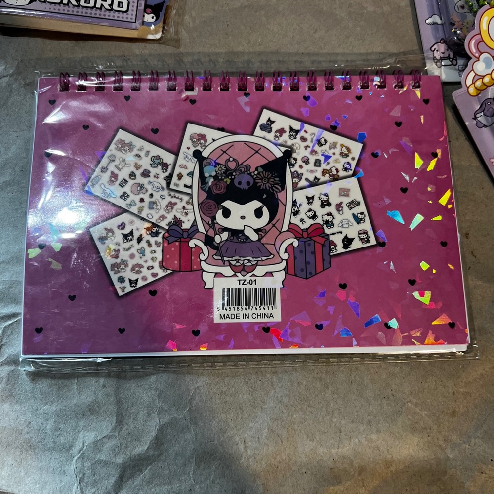 Sanrio Kuromi My Melody Stationery Bundle Sticker Books Notebooks Charger New - Picture 5 of 13